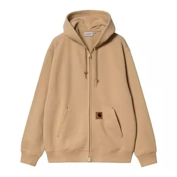 Свитер с капюшоном на молнии Carhartt WIP Zip-Up Hoodie, светло-коричневый