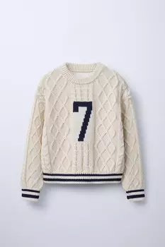 Свитер с клещами ZARA, экрю