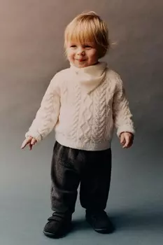 Свитер с клещами ZARA, экрю