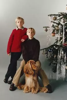 Свитер с клещами ZARA, красный