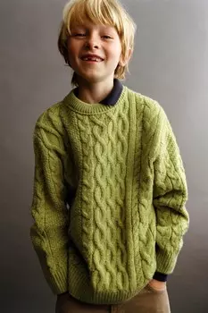 Свитер с клещами ZARA, лайм