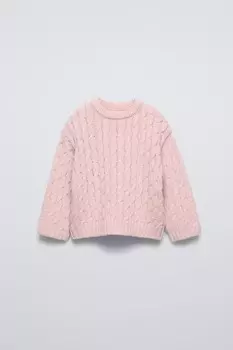 Свитер с клещами ZARA, пастельно-розовый