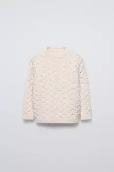 Свитер с клещами ZARA, светлый экрю