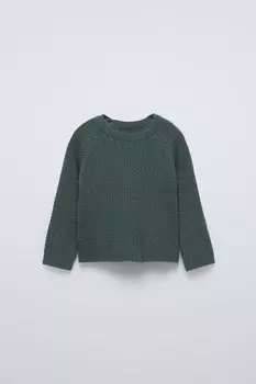 Свитер с клещами ZARA, темно-зеленый
