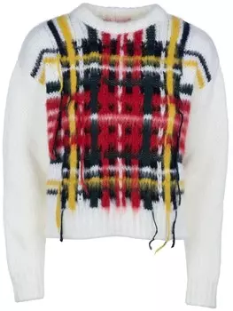 Свитер с клетчатой инкрустацией Iceberg, белый