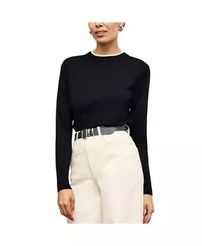 Свитер с контрастной отделкой - Light Merino M.M.LaFleur, черный