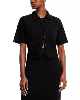 Свитер с коротким рукавом и пуговицами Fabiana Filippi, черный