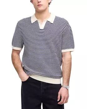 Свитер с коротким рукавом, регулярного кроя, с ажурной вязкой Madewell, синий