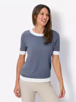 Свитер с короткими рукавами Classic Basics "Пуловер", синий