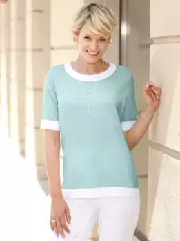 Свитер с короткими рукавами Classic Basics "Пуловер", мятный