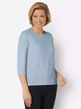 Свитер с короткими рукавами Classic Basics "свитер с круглым вырезом", голубой