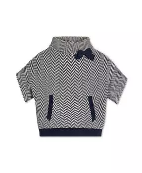 Свитер с короткими рукавами и воротником-стойкой для маленьких девочек, для новорожденных Hope & Henry, синий