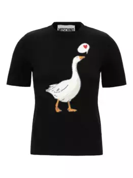 Свитер с короткими рукавами Moschino, черный