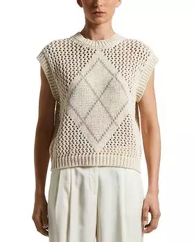 Свитер с короткими рукавами Peserico, коричневый/бежевый