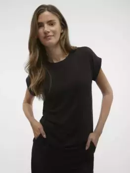 Свитер с короткими рукавами Vero Moda "VMBRIANNA SS O-NECK PULLOVER BOO REP", черный