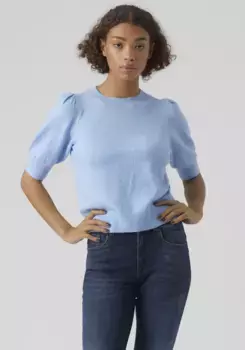 Свитер с короткими рукавами Vero Moda "VMDOFFY 2/4 O-NECK PULLOVER GA NOOS", синий