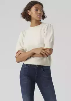Свитер с короткими рукавами Vero Moda "VMDOFFY 2/4 O-NECK PULLOVER GA NOOS", цвет Birch Melange