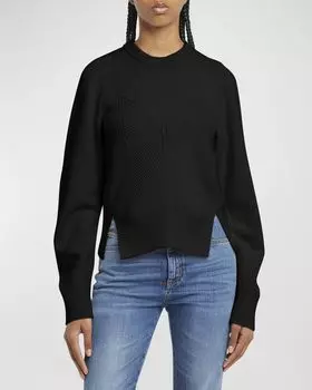 Свитер с корсетным швом из смеси кашемира Alexander McQueen, цвет Black