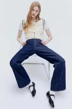 Свитер с косами и пуговицами H&M, бежевый