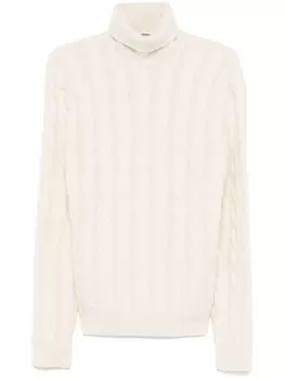 Свитер с косичной вязкой Jacob Cohn, белый