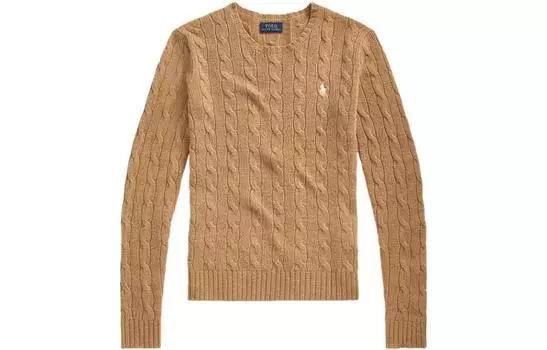 Свитер с косичной вязкой Polo Ralph Lauren, коричневый