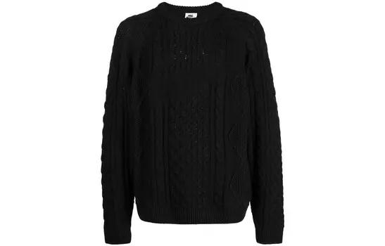 Свитер с косой вязкой L/S, размеры США Nike, черный