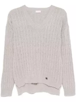 Свитер с косой вязкой LIU JO, серый