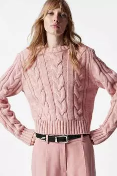 Свитер с косой вязкой & Other Stories, розовый