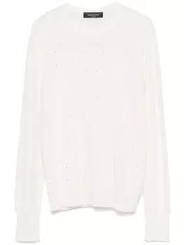 Свитер с кристаллами Fabiana Filippi, белый