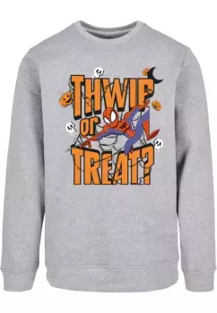 Свитер с круглым вырезом ABSOLUTE CULT "ABSOLUTE CULT Men's Marvel - Spider-Man Thwip Or Treat Crewneck", серый