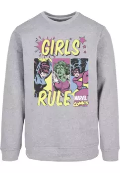 Свитер с круглым вырезом ABSOLUTE CULT "ABSOLUTE CULT Men's Marvel Comics - Girls Rule Crewneck", серый