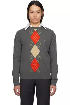 Свитер с круглым вырезом Argyle Vivienne Westwood, серый