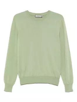 Свитер с круглым вырезом Canali, зеленый