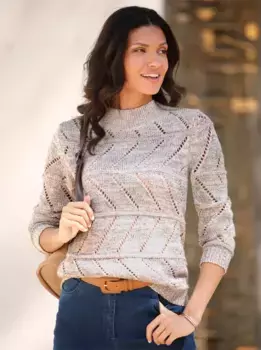 Свитер с круглым вырезом Classic Basics "Пуловер", цвет Sand-Gemustert