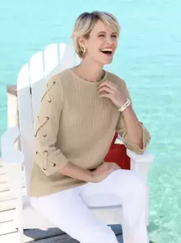 Свитер с круглым вырезом Classic Basics "Пуловер", цвет Sand