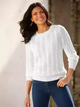 Свитер с круглым вырезом Classic Basics "Пуловер", цвет Ecru