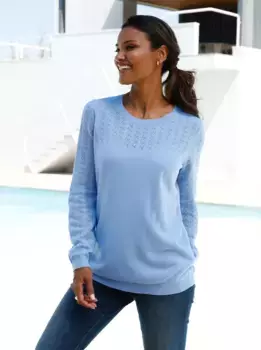 Свитер с круглым вырезом Classic Basics "Свитер Ajour", голубой