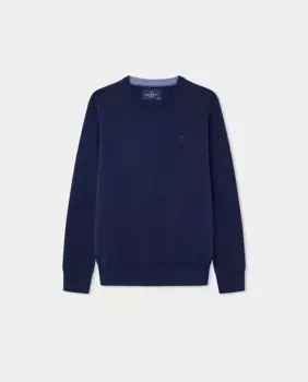 Свитер с круглым вырезом для мальчика London Hackett, темно-синий