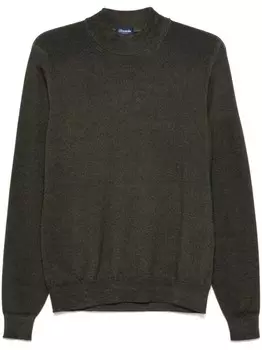 Свитер с круглым вырезом Drumohr, зеленый