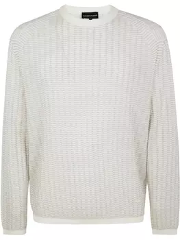 Свитер с круглым вырезом Emporio Armani, белый