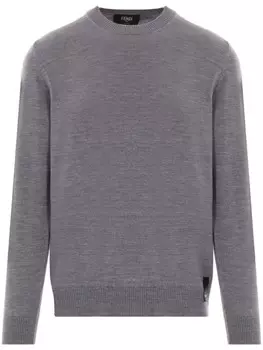 Свитер с круглым вырезом FENDI, серый