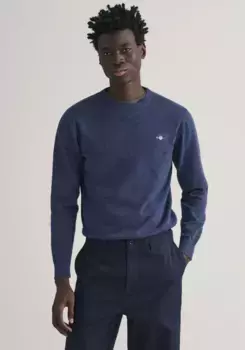 Свитер с круглым вырезом Gant "CLASSIC COTTON C-NECK", вязаный свитер премиум-класса из мягкого 100% хлопка, переходный свитер, джинсовый