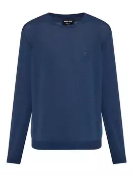 Свитер с круглым вырезом Giorgio Armani, синий