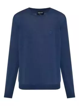 Свитер с круглым вырезом GIORGIO ARMANI, синий