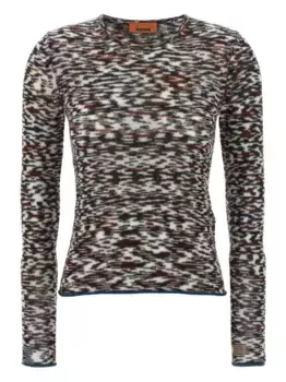 Свитер с круглым вырезом и абстрактным принтом Missoni, коричневый