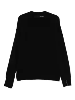 Свитер с круглым вырезом и бахромой Isabel Benenato, черный