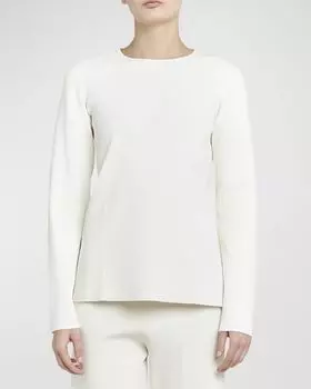 Свитер с круглым вырезом и длинными рукавами Jil Sander, цвет Porcelain