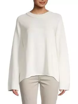 Свитер с круглым вырезом и длинными рукавами Jil Sander Natural