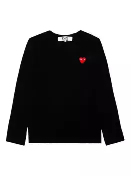 Свитер с круглым вырезом и нашивкой в виде сердца Comme Des Garons Play, черный