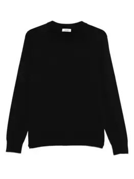 Свитер с круглым вырезом и отделкой в рубчик SANDRO, черный